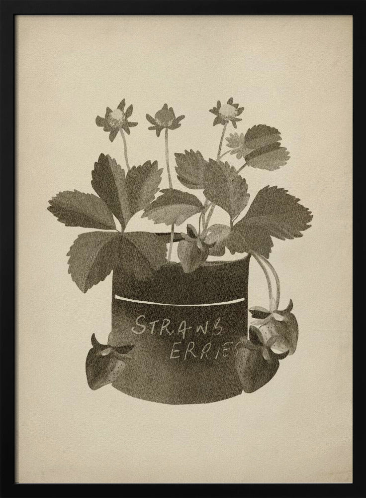 Vintage Erdbeerpflanze | Poster