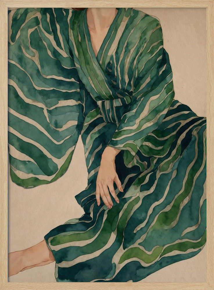 Grüner Kimono Flow | Poster