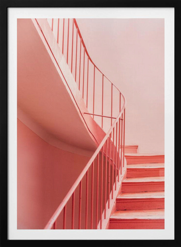 Pink Steps Cannes | Architektonischer Minimalismus | Poster
