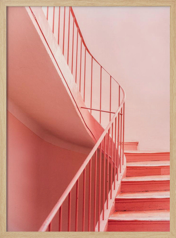 Pink Steps Cannes | Architektonischer Minimalismus | Poster