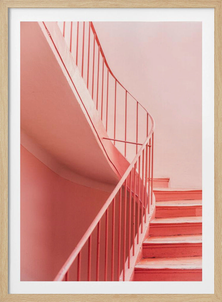 Pink Steps Cannes | Architektonischer Minimalismus | Poster