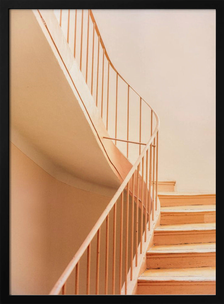 Orangefarbene Stufen | Architektonischer Minimalismus | Poster