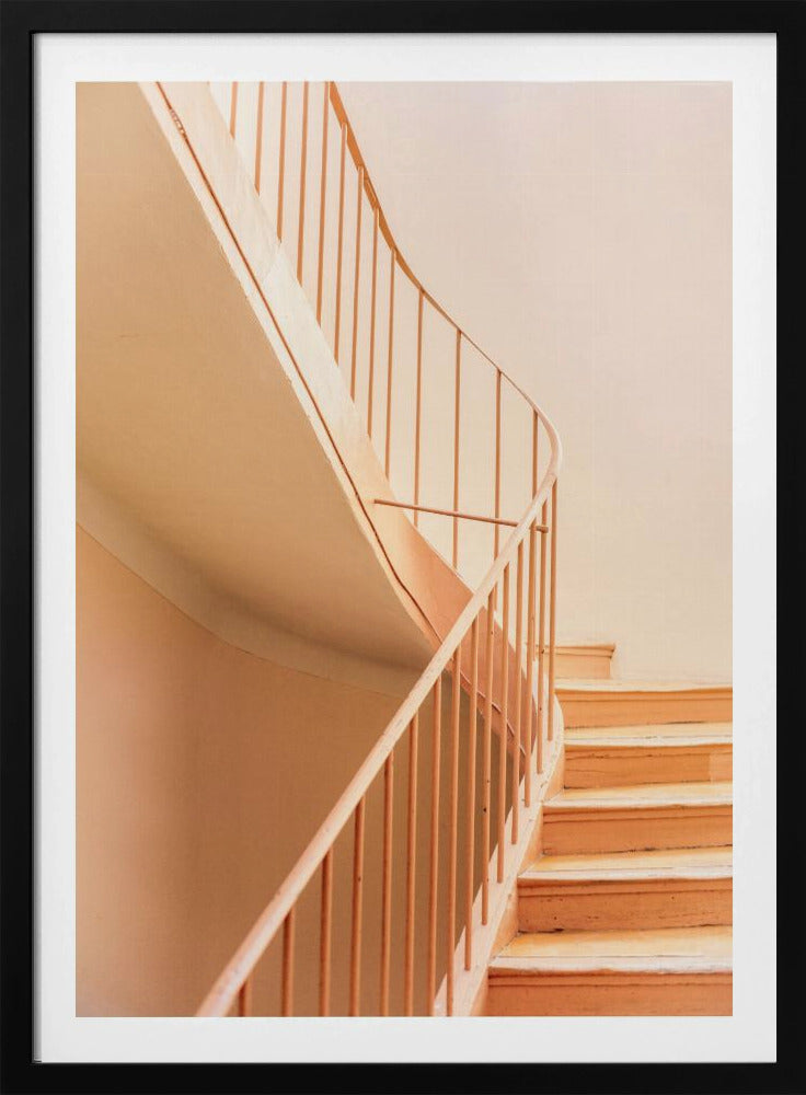 Orangefarbene Stufen | Architektonischer Minimalismus | Poster