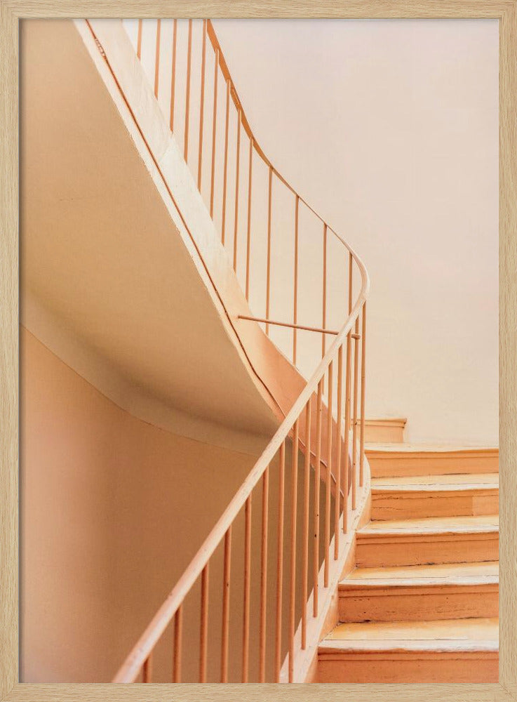 Orangefarbene Stufen | Architektonischer Minimalismus | Poster
