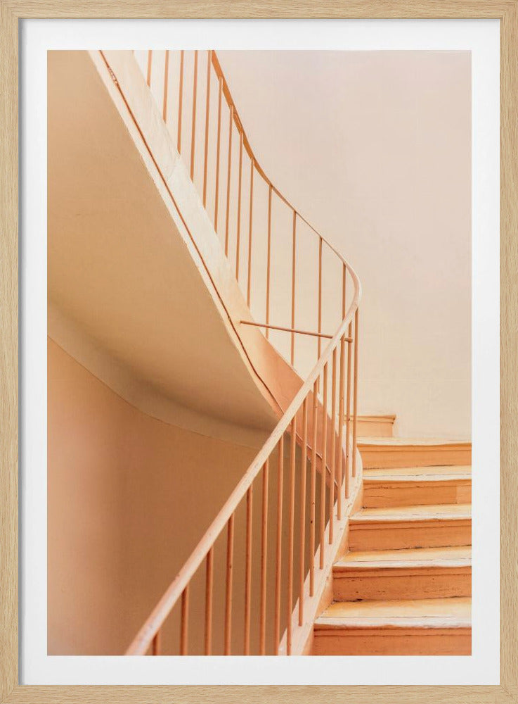 Orangefarbene Stufen | Architektonischer Minimalismus | Poster