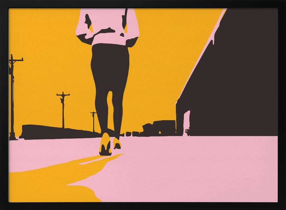 Silhouette einer gehenden Frau | Poster