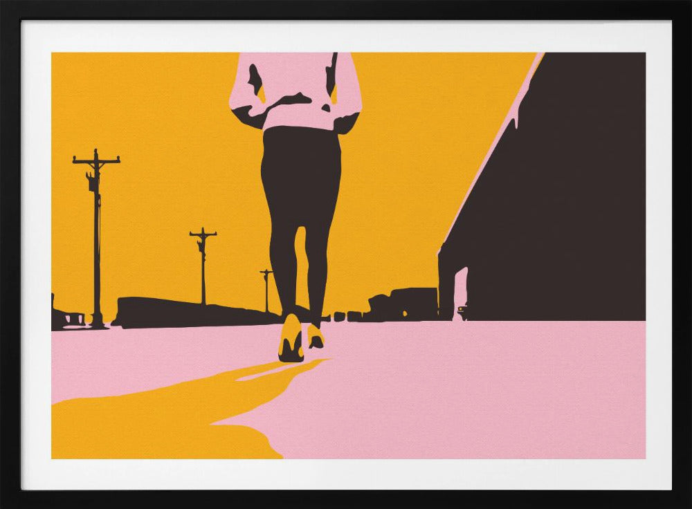 Silhouette einer gehenden Frau | Poster