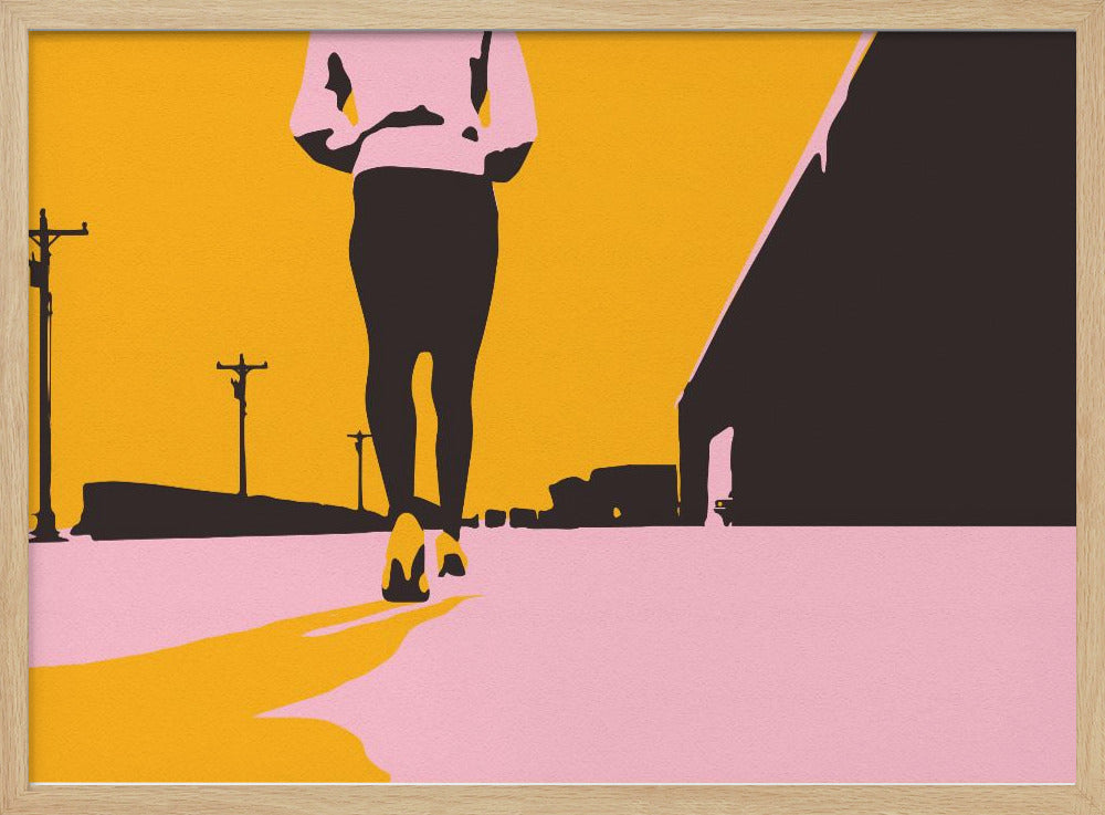 Silhouette einer gehenden Frau | Poster