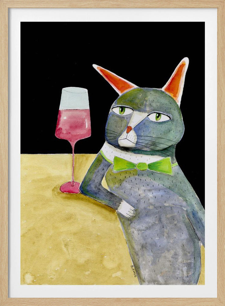 Barkatze mit Fliege | Poster
