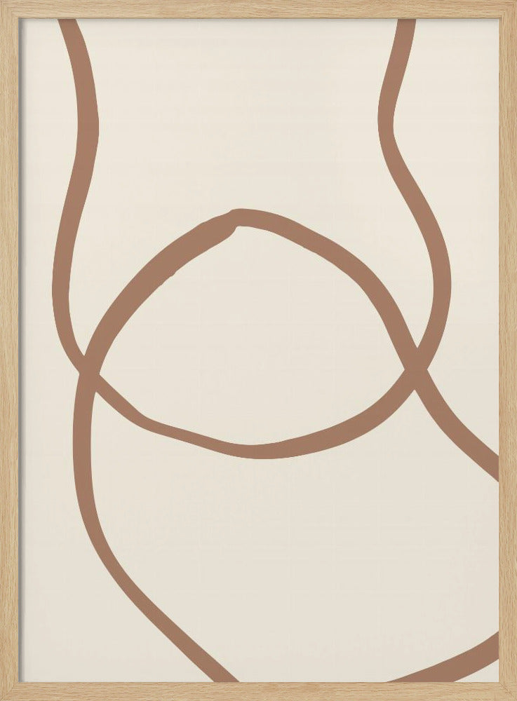 Abstrakte Linien Mokka 6 | Poster