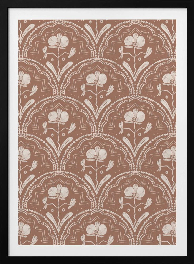 Boho Orchideenfliesenmuster | Poster