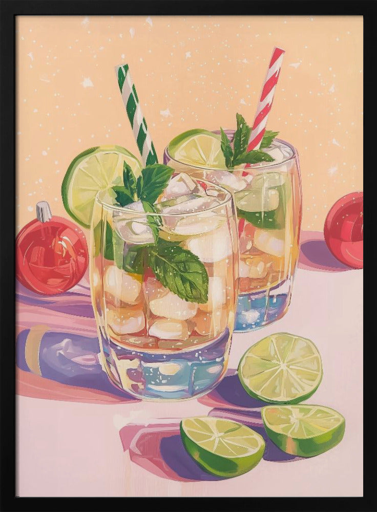 Mojito Sommercocktails mit Limette und Minze | Poster