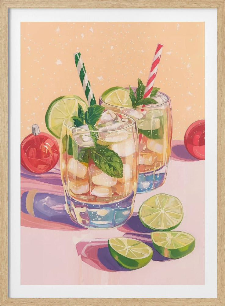 Mojito Sommercocktails mit Limette und Minze | Poster