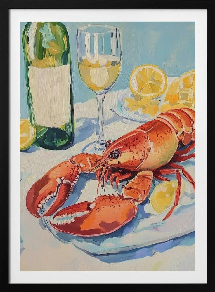 Stillleben mit Hummer und Wein | Poster