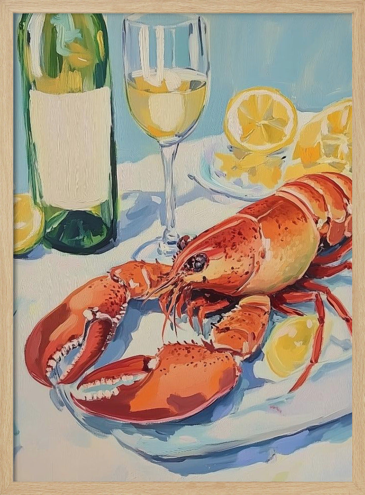 Stillleben mit Hummer und Wein | Poster
