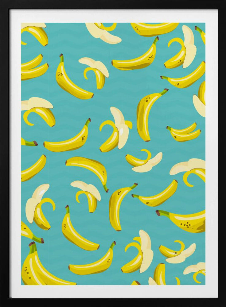 Verspieltes Muster aus gelben Bananen | Poster
