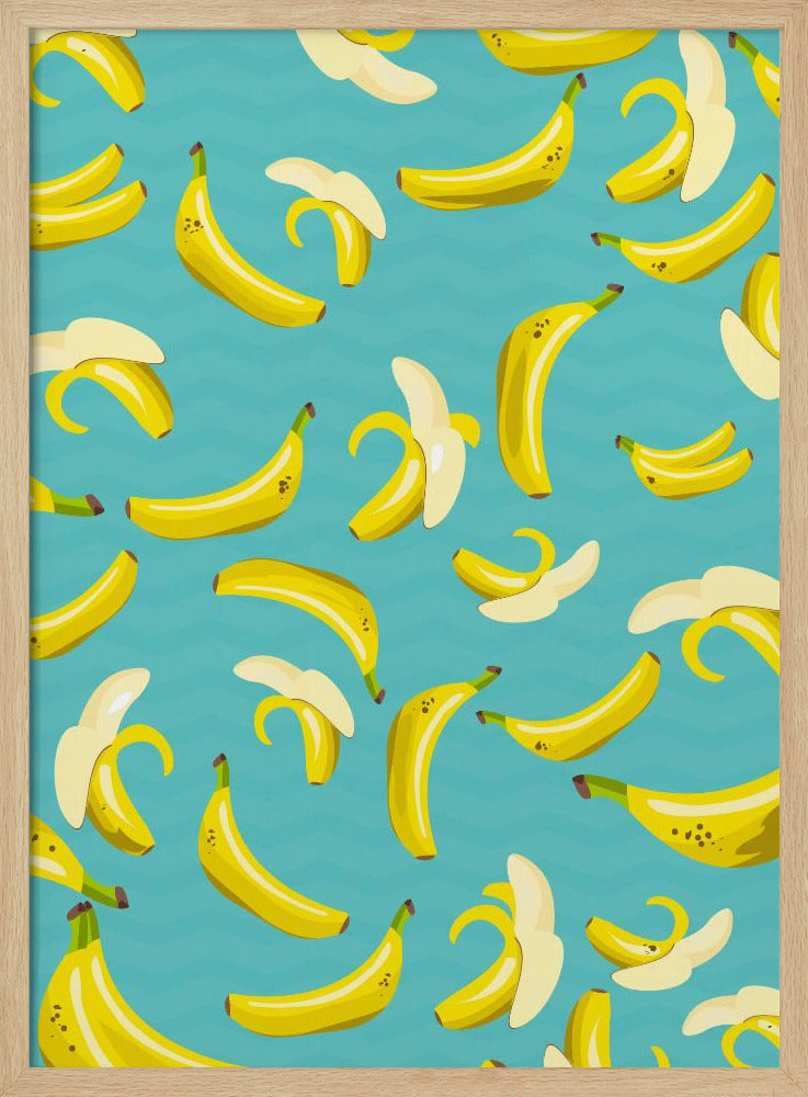 Verspieltes Muster aus gelben Bananen | Poster