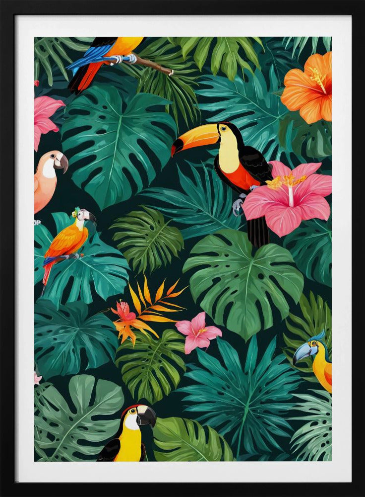 Tropisches Paradies-Dschungelmuster | Poster