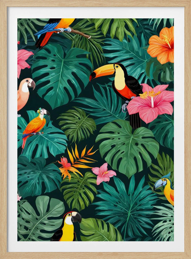 Tropisches Paradies-Dschungelmuster | Poster