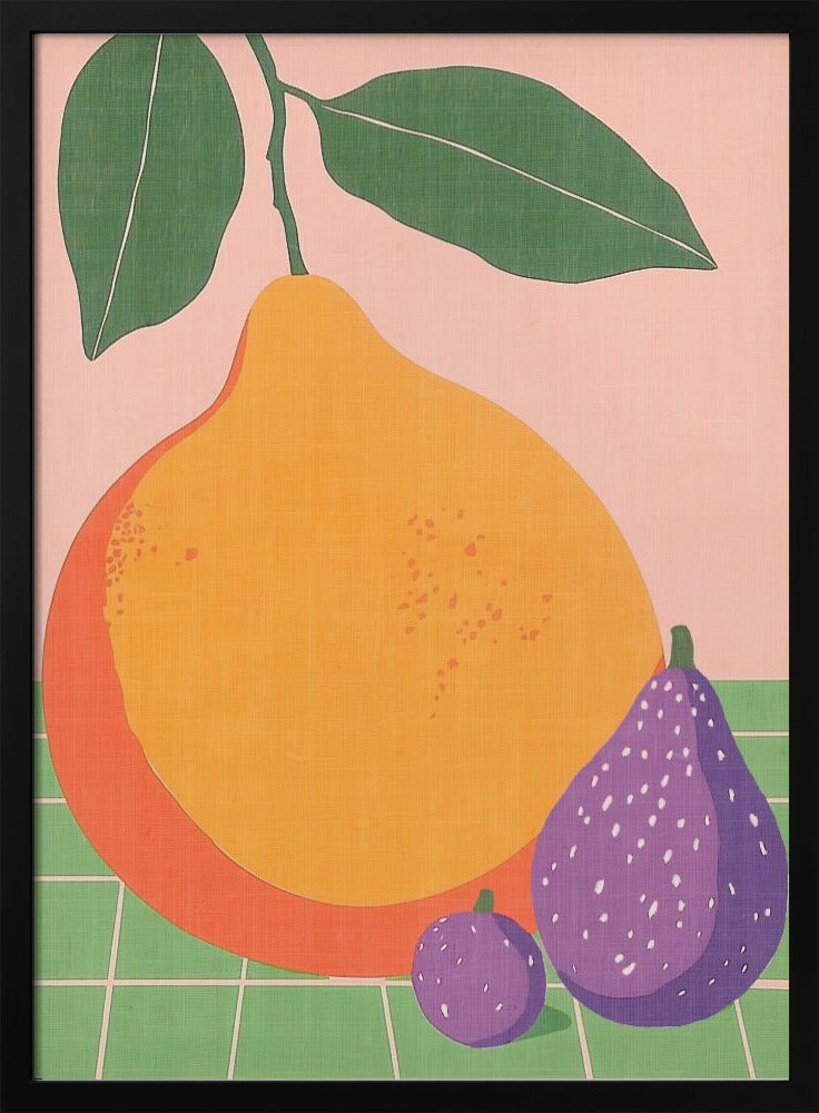 Obstillustration Birne und Feigen | Poster