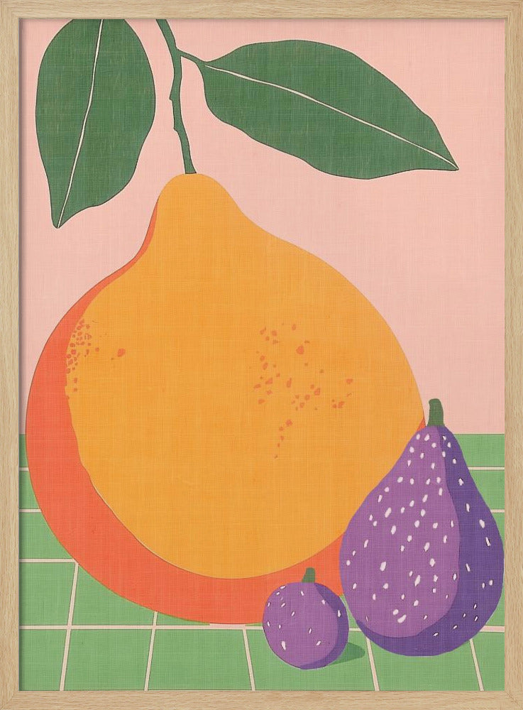 Obstillustration Birne und Feigen | Poster