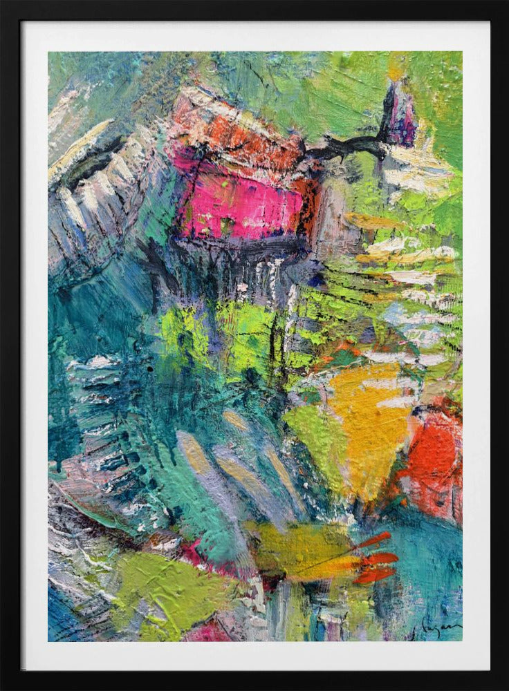 Expressionistisches buntes abstraktes Poster