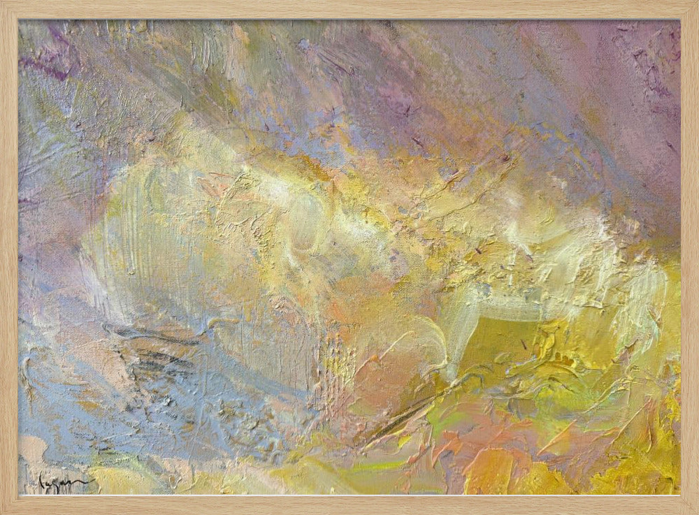 Schwebendes goldenes Abstraktes Poster