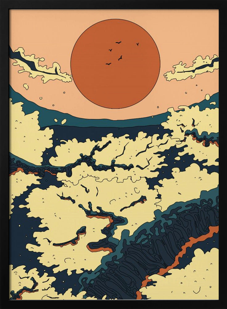 Abstrakter japanischer Sonnenuntergang | Poster