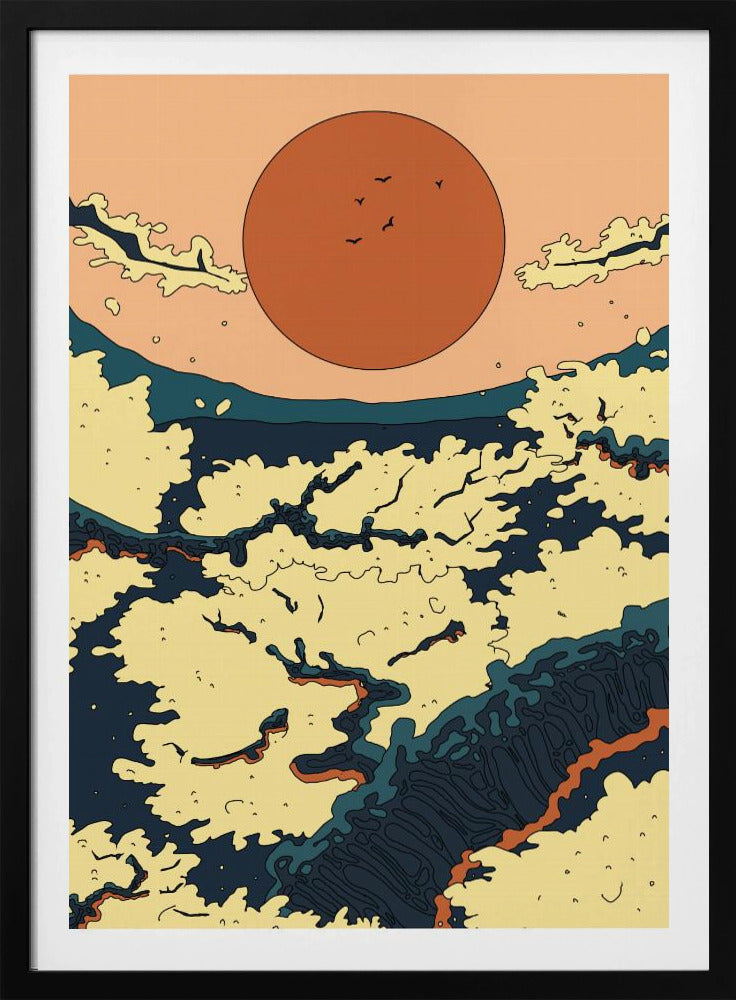 Abstrakter japanischer Sonnenuntergang | Poster
