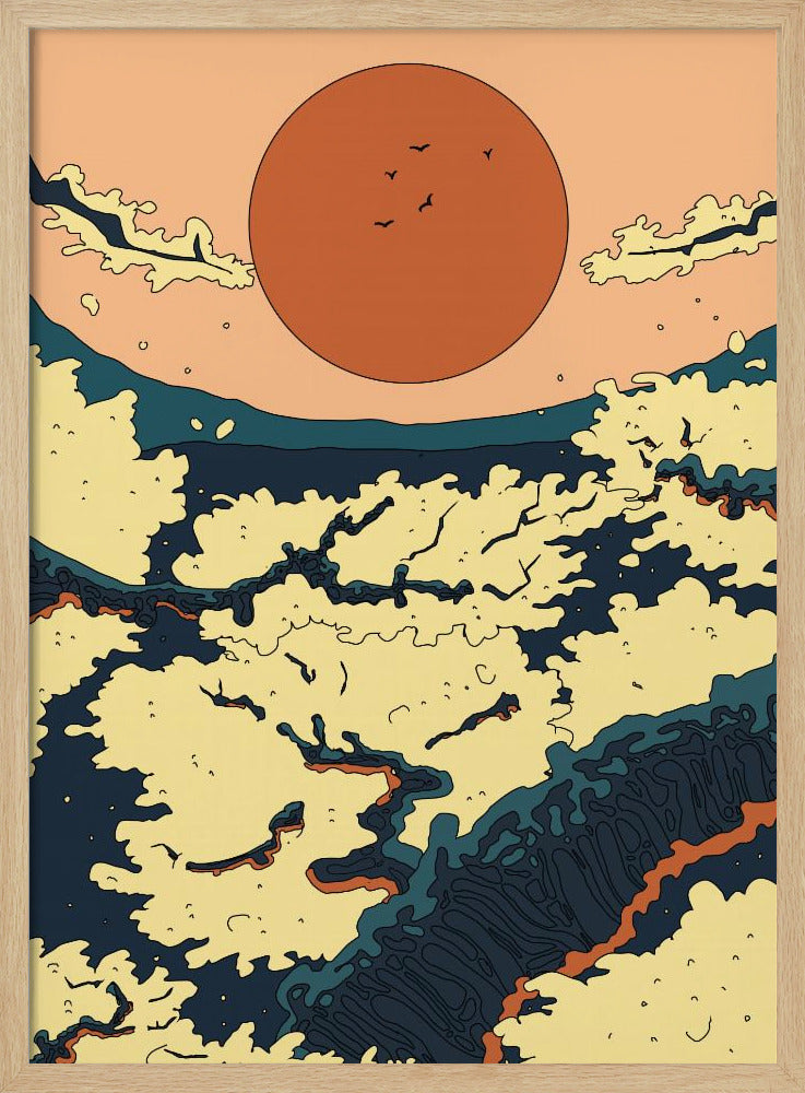 Abstrakter japanischer Sonnenuntergang | Poster