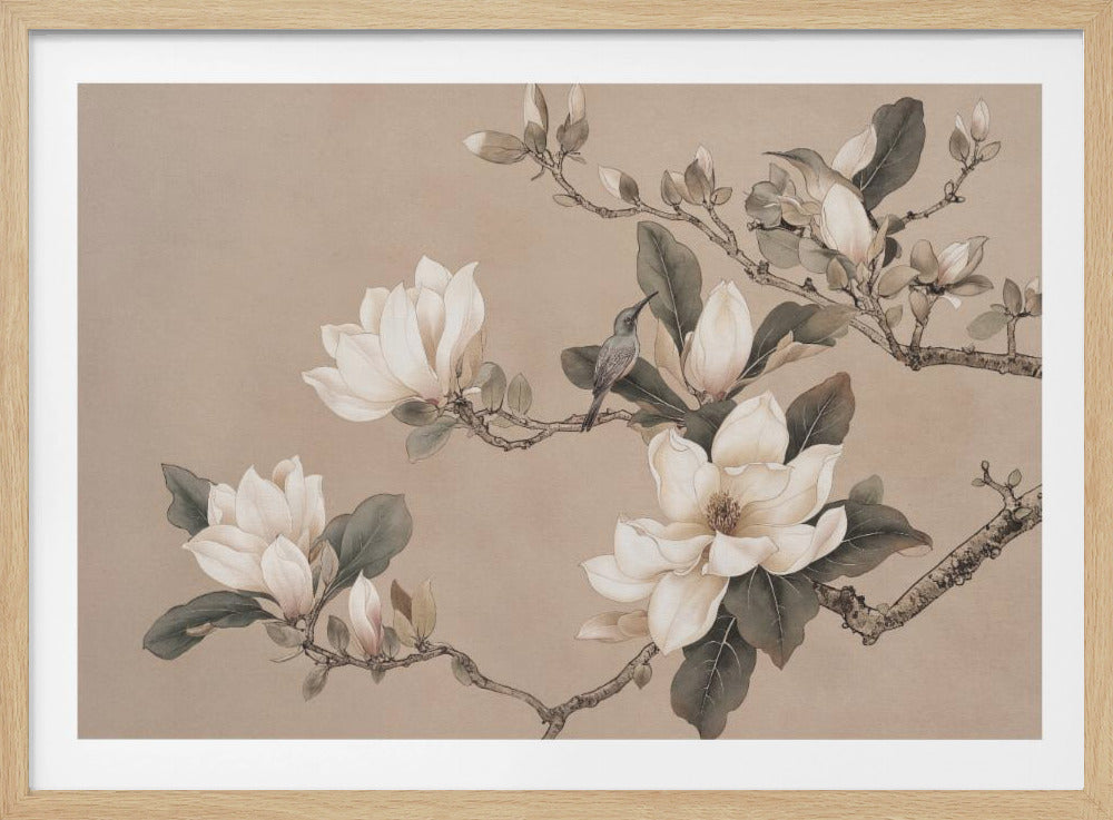 Chinoiserie Magnolienvogel 001 | Poster