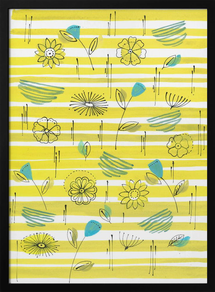 Streifen und Blumen | Poster