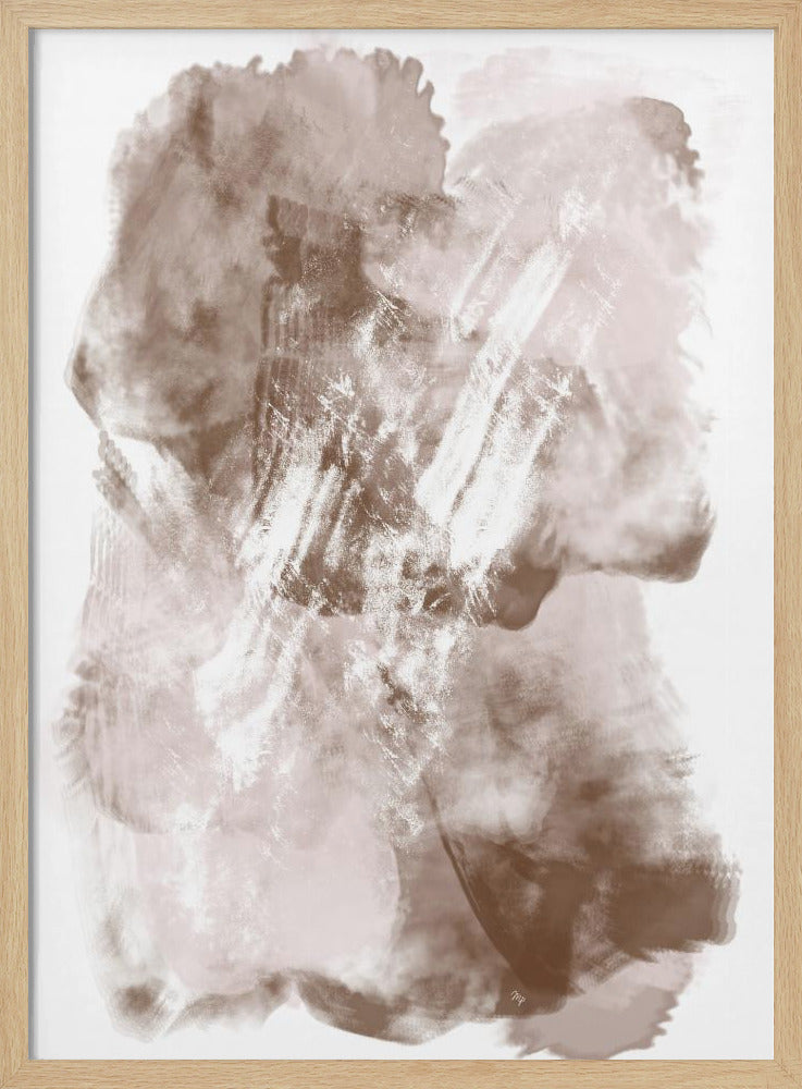 Abstraktes Kunstwerk in sanften Beige- und Brauntönen | Poster