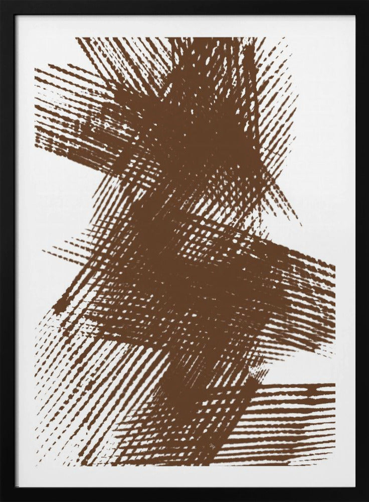 Abstrakte braune sich kreuzende Linien | Poster