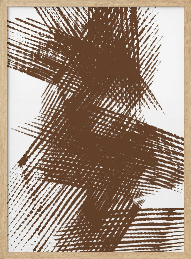 Abstrakte braune sich kreuzende Linien | Poster