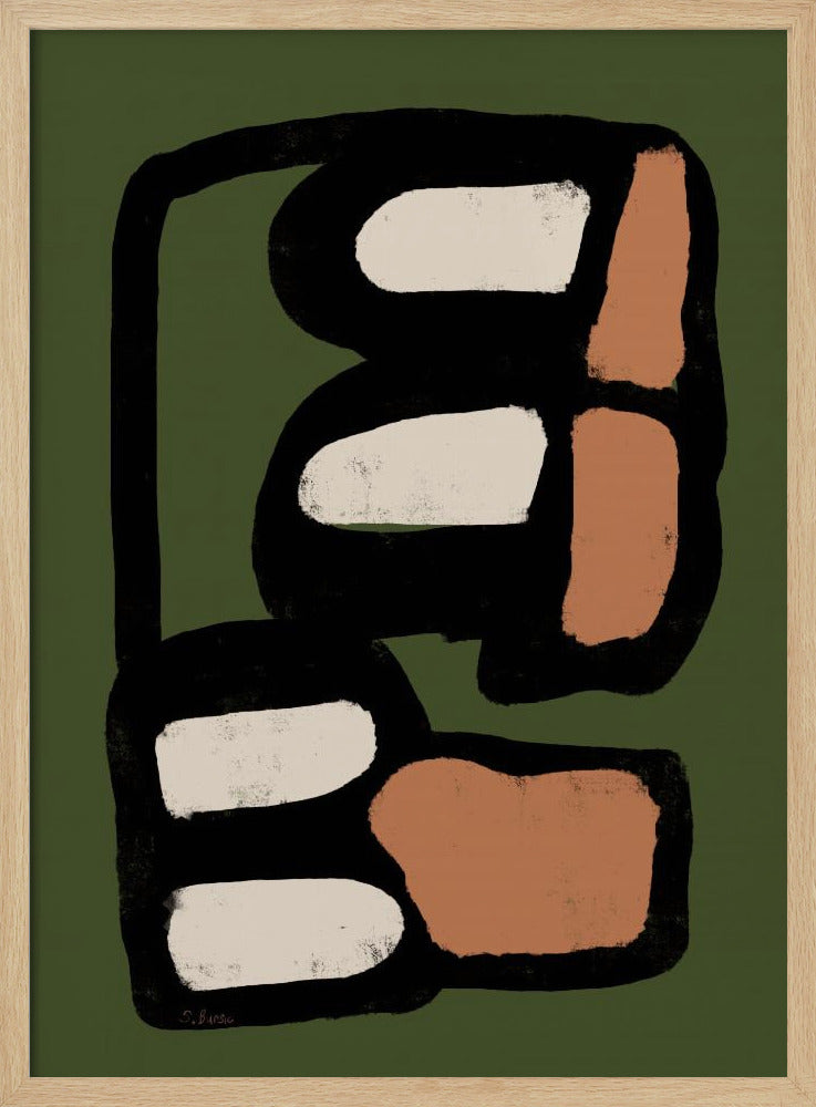 Ovales abstraktes Grün | Poster