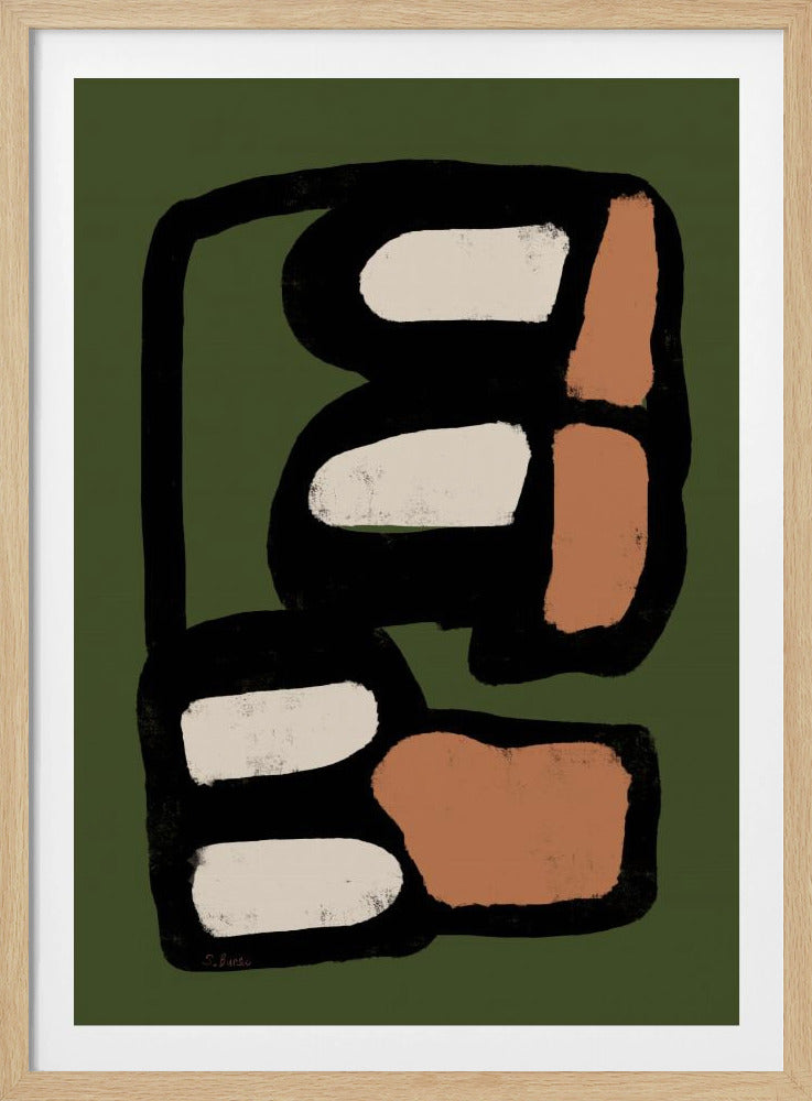 Ovales abstraktes Grün | Poster