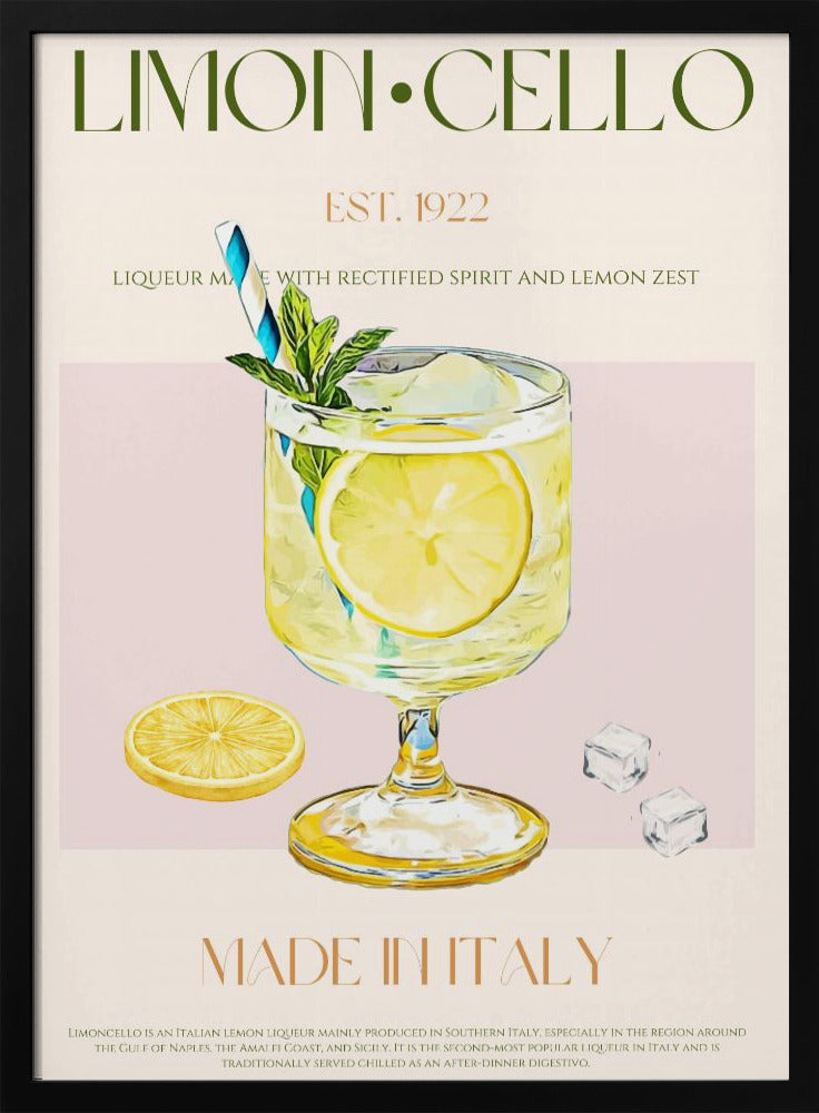Illustration eines Limoncello-Getränks | Poster