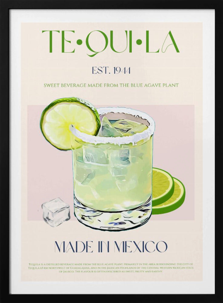 Tequila-Getränk mit Limette und Eis | Poster
