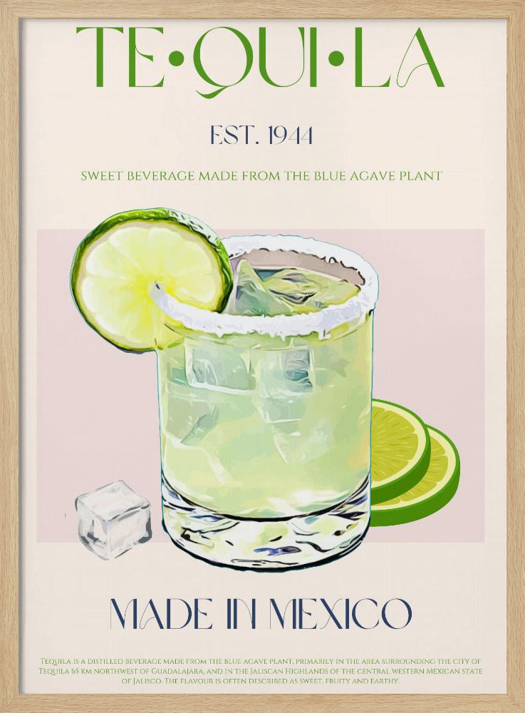 Tequila-Getränk mit Limette und Eis | Poster