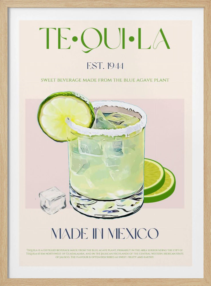 Tequila-Getränk mit Limette und Eis | Poster