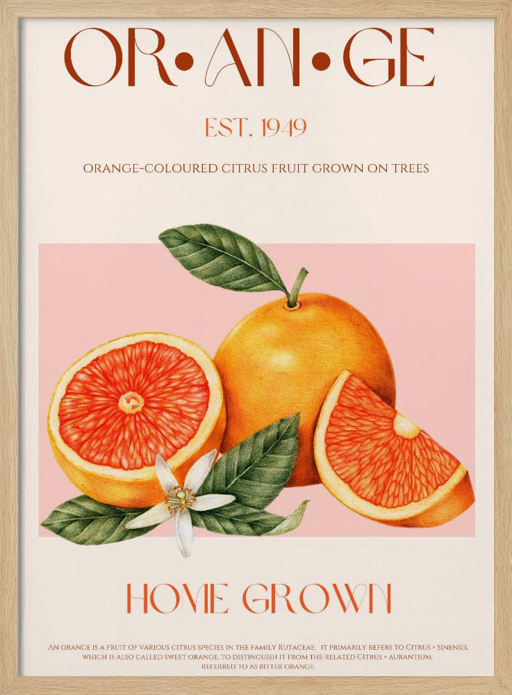 Vintage-Thema mit leuchtenden Orangen | Poster