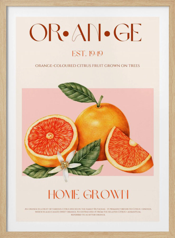 Vintage-Thema mit leuchtenden Orangen | Poster