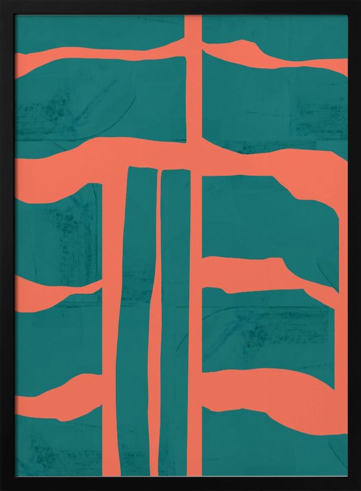 Türkis & Korallen Abstraktion 1 | Poster