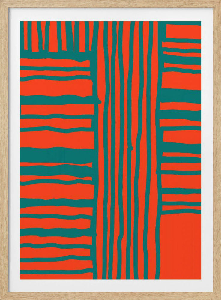 Türkis & Korallen Abstraktion 4 | Poster