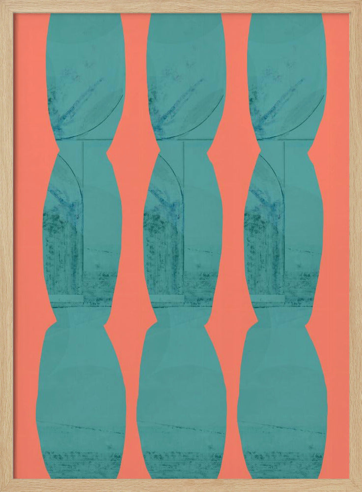 Turquoise & Coral Abstraction 7 | Poster