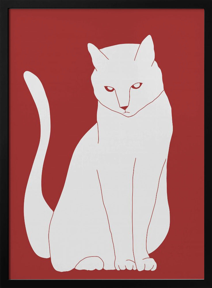 Weiße und rote Katze | Poster