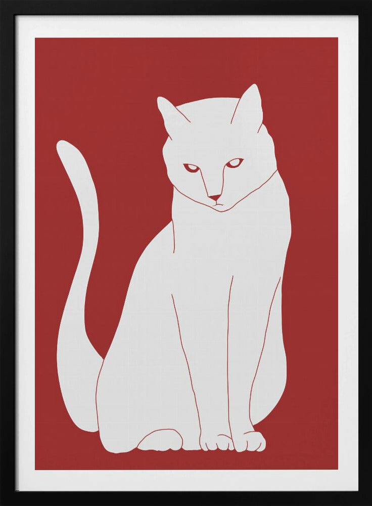 Weiße und rote Katze | Poster