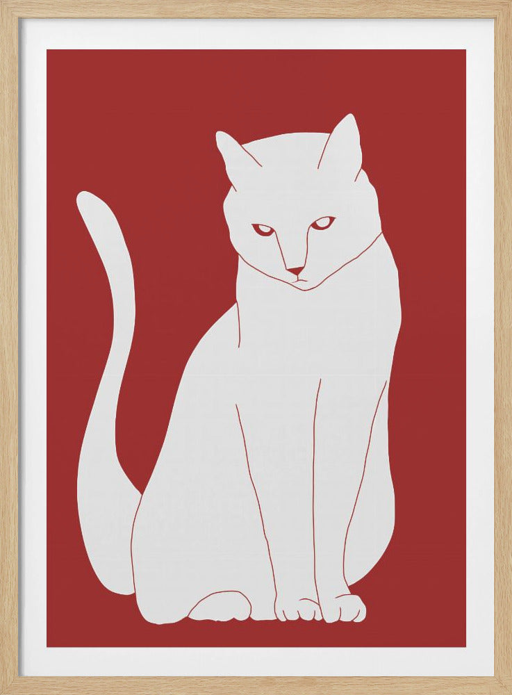 Weiße und rote Katze | Poster