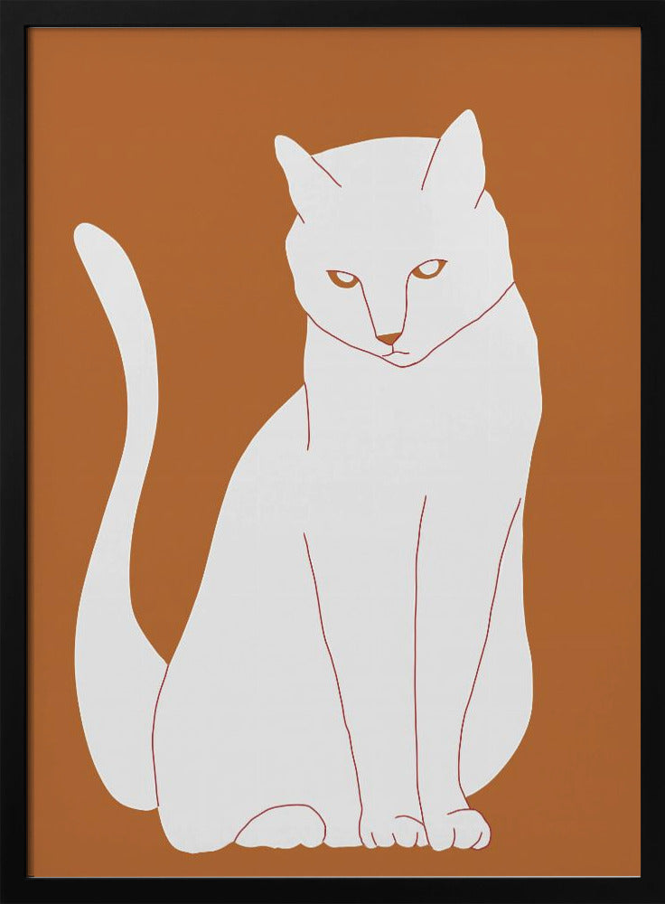 Weiße und orange Katze | Poster